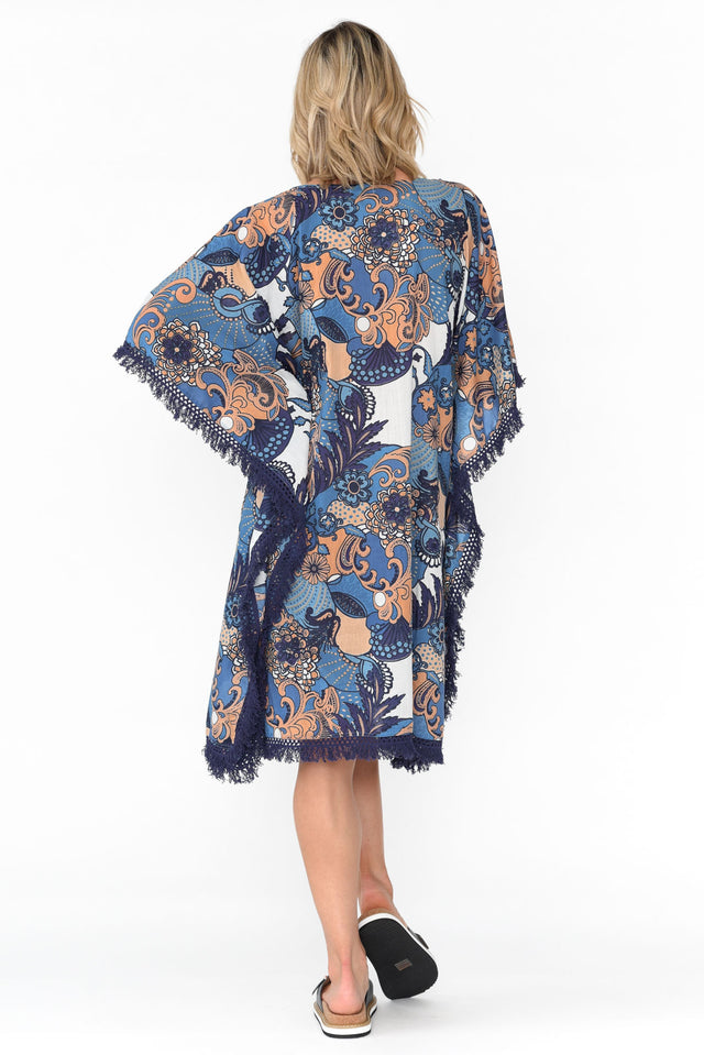 Bedarra Blue Blossom Cotton Kaftan
