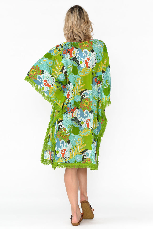 Bedarra Green Blossom Cotton Kaftan