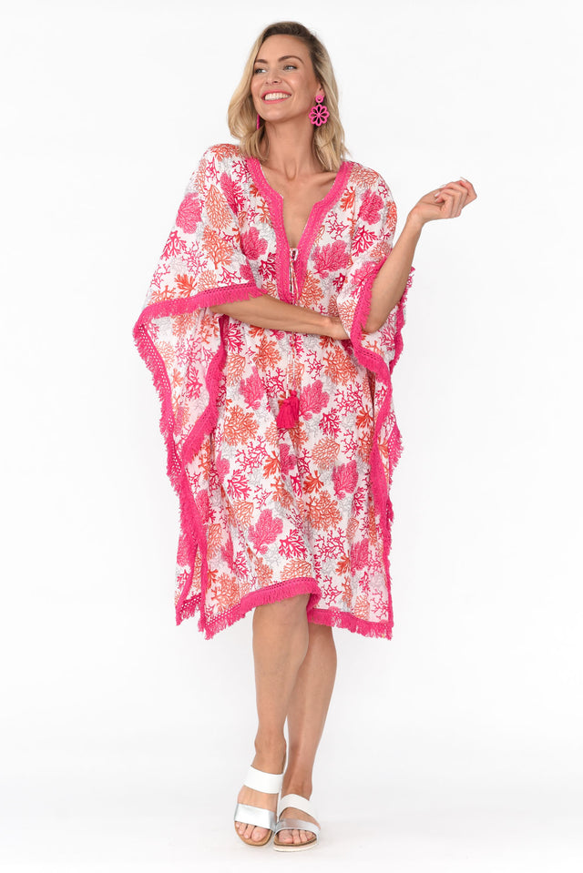 Bedarra Pink Coral Cotton Kaftan