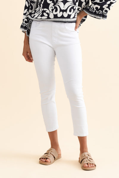 Bella White Cotton Stretch Jeans