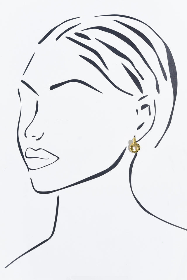 Bellae Gold Twisted Hoop Drop Earrings