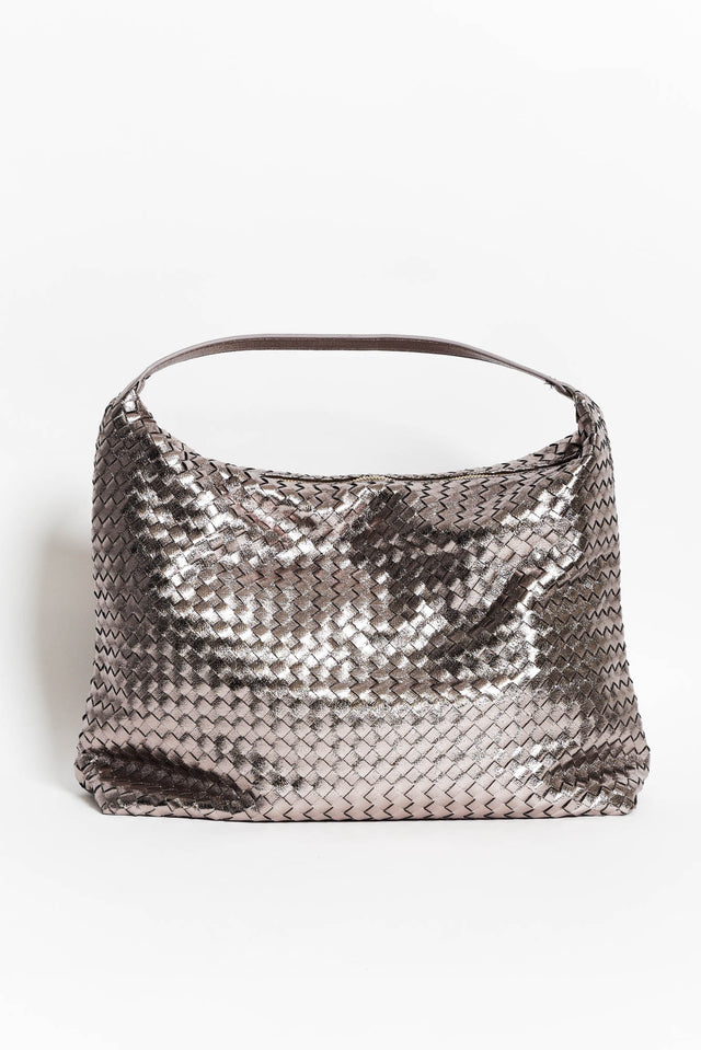 Benita Pewter Weave Slouch Handbag image 1
