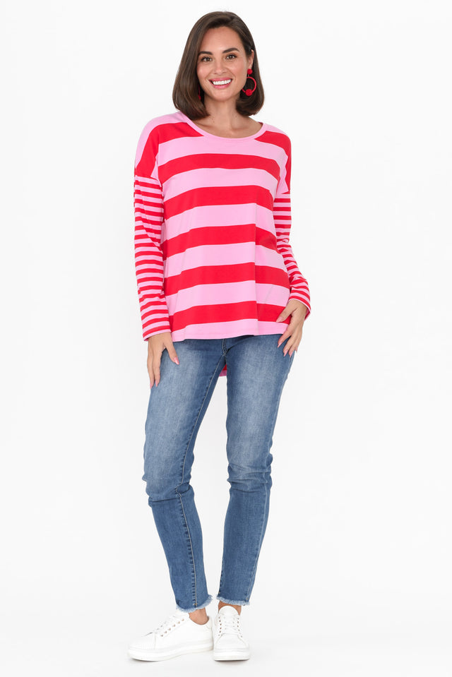 Betty Red Stripe Cotton Long Sleeve Tee banner image
