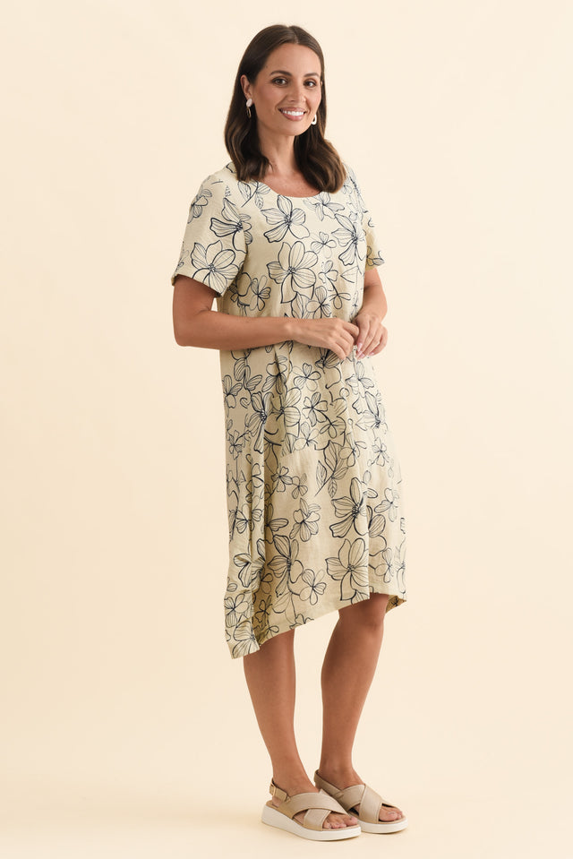 Bexley Sage Flower Pocket Dress,Brunette model,alt text|model:MJ image 5