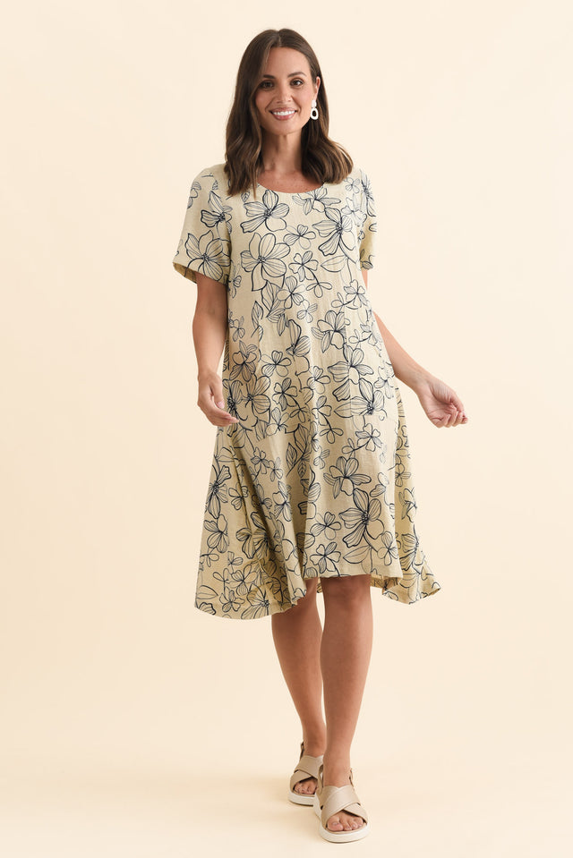 Bexley Sage Flower Pocket Dress,Brunette model,alt text|model:MJ image 8