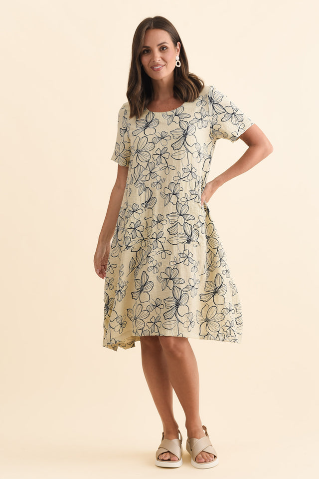 Bexley Sage Flower Pocket Dress,Brunette model,alt text|model:MJ image 4