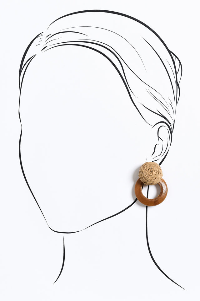 Bia Tan Wood Circle Earrings image 2
