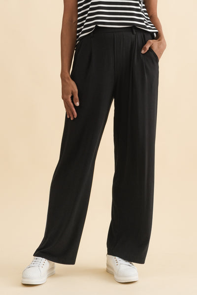 Billie Black Bamboo Wide Leg Pants