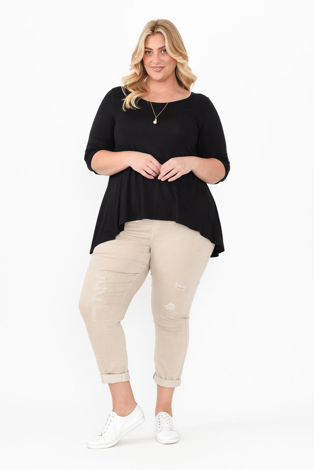Black Bamboo Hi Lo Hem Top,Blonde model,alt text|model:Caitlin image 8