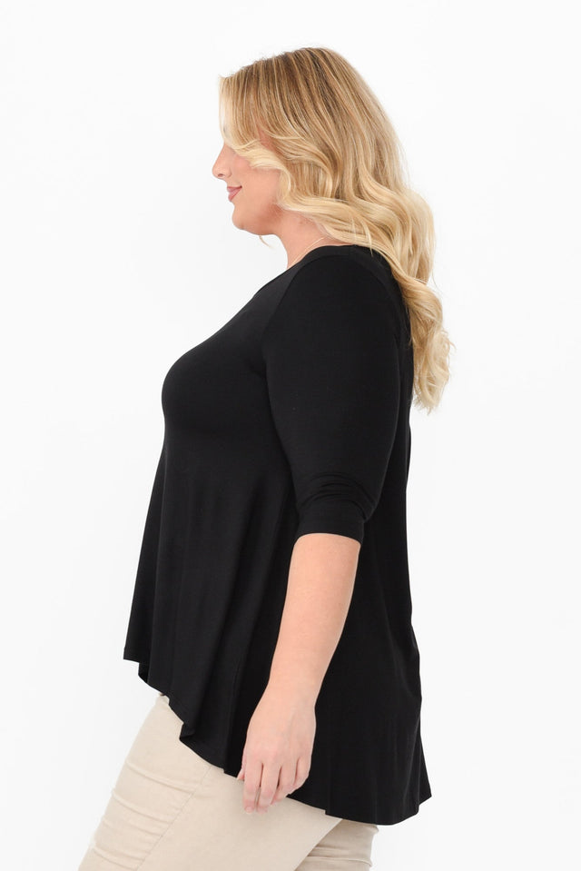 Black Bamboo Hi Lo Hem Top,Blonde model,alt text|model:Caitlin image 9