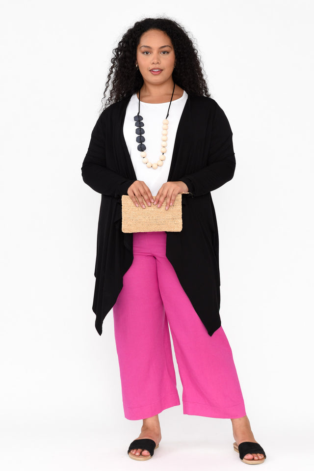 Black Bamboo Waterfall Cardigan