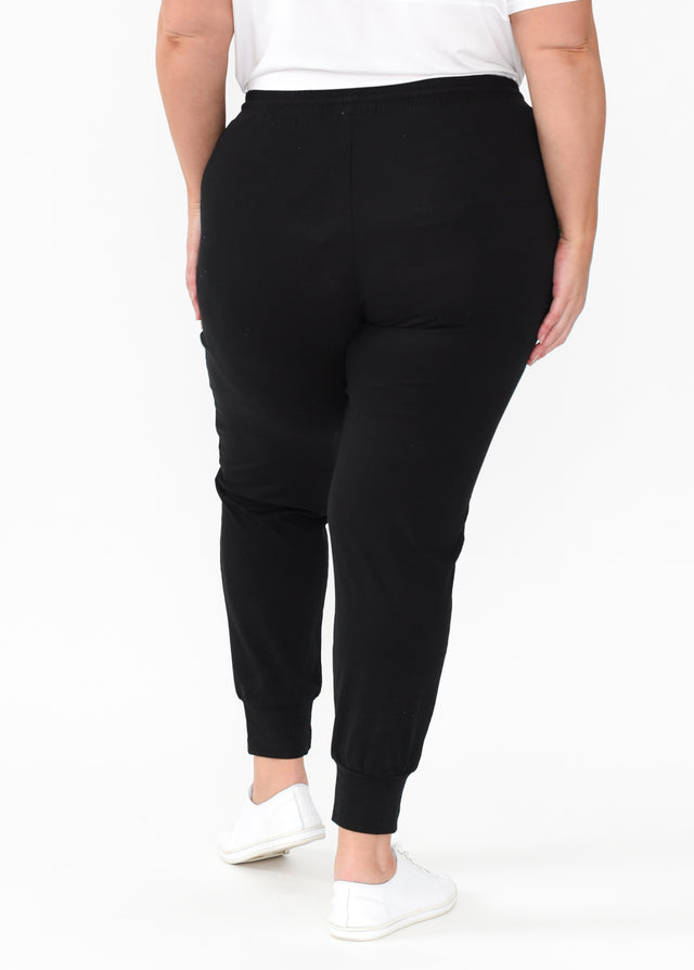 Black Cotton Everyday Tie Sweatpants,Blonde model,alt text|model:Caitlin image 13