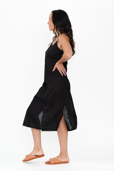 ZENYA MAXI SLIP DRESS - BLACK