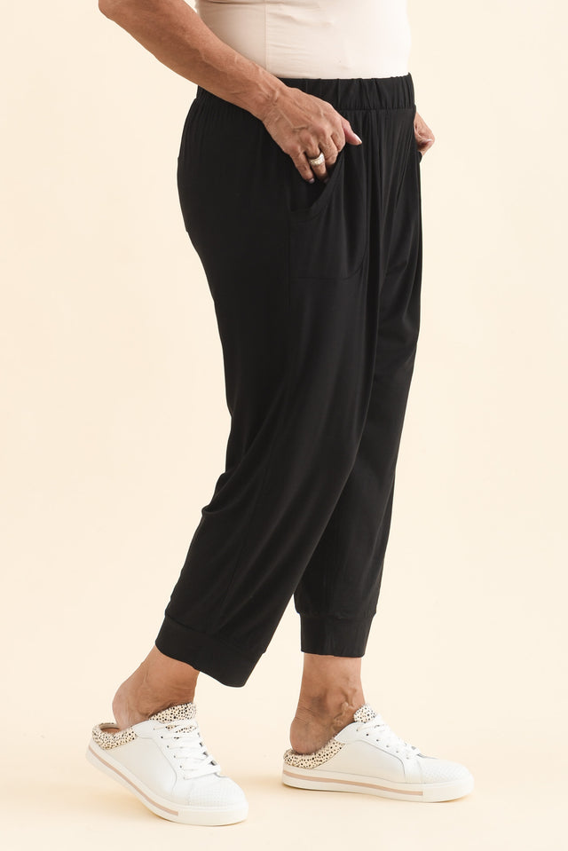 Black Tokyo Slouch Pants,Side,Brunette model,alt text|model:Pilita image 11