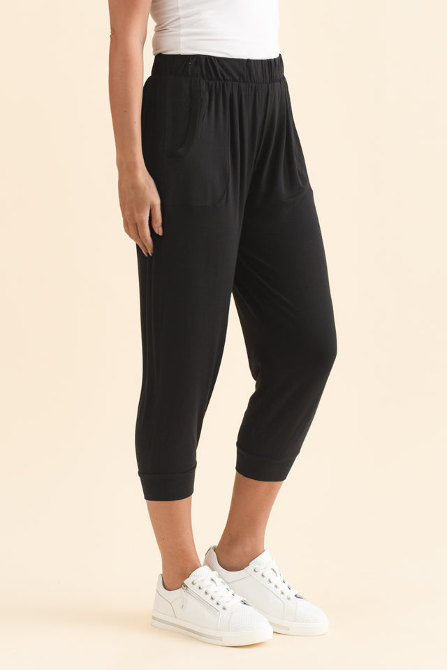 Black Tokyo Slouch Pants,Brunette model,alt text|model:MJ image 5