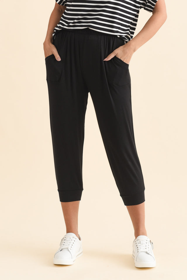Black Tokyo Slouch Pants,Brunette model,alt text|model:MJ