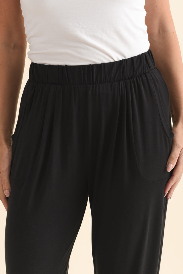 Black Tokyo Slouch Pants,Brunette model,alt text|model:MJ image 7