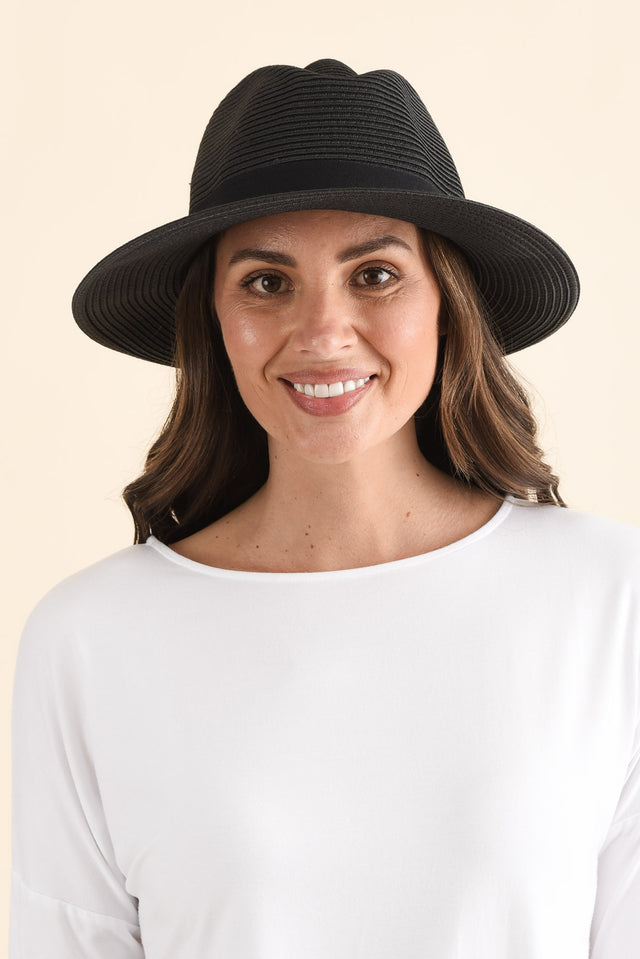 Black Wide Brim Travel Fedora image 5