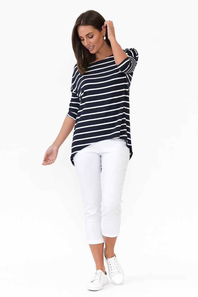 Blake Navy Stripe Bamboo Top