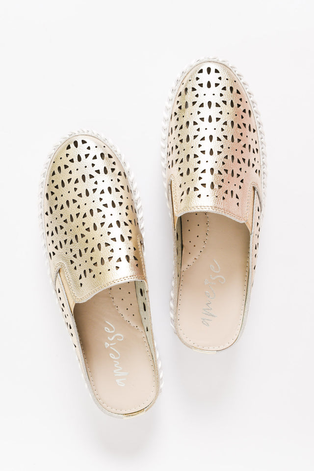 Blessed Gold Leather Mule Sneaker