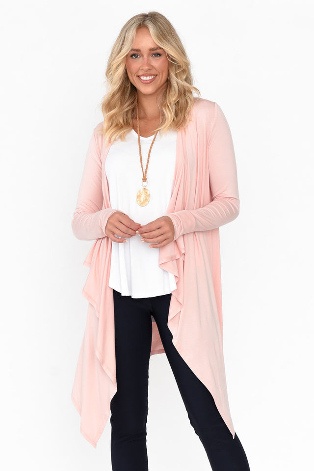 Blush Bamboo Waterfall Cardigan