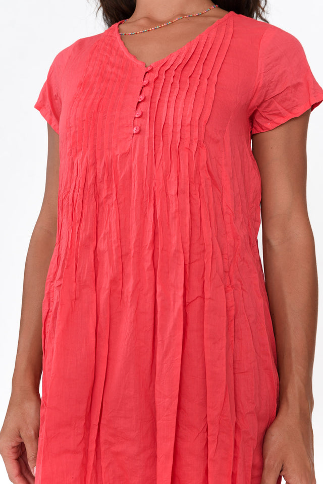 Bobbie Cherry Crinkle Cotton Dress