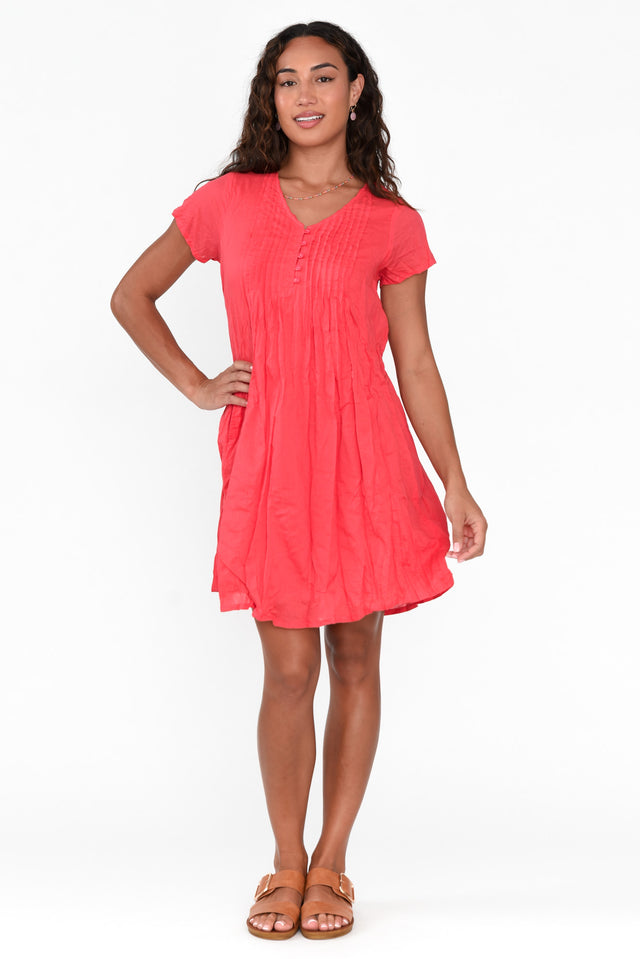 Bobbie Cherry Crinkle Cotton Dress