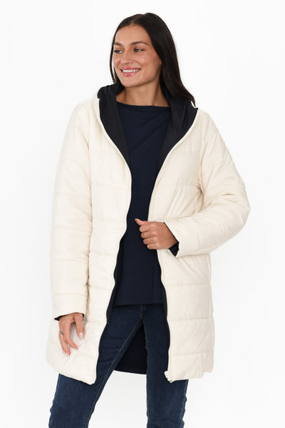 Bowral Ivory Reversible Puffer Jacket