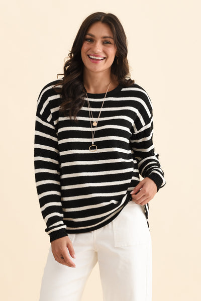 Bradford Black Stripe Knit Top