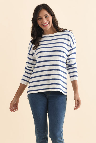 Bradford Blue Stripe Knit Top
