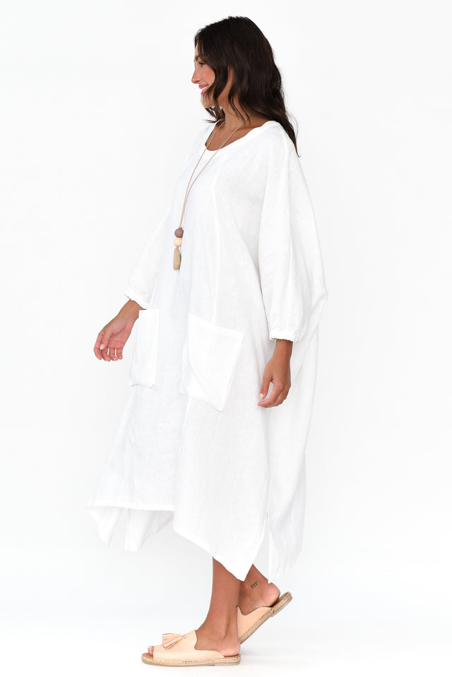 Bradshaw White Linen Pocket Dress