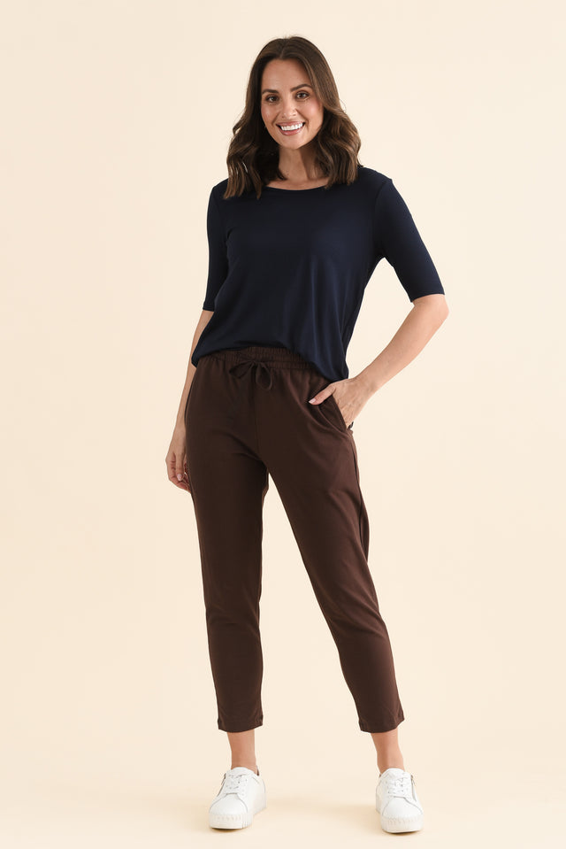 Briar Chocolate Cotton Cropped Sweatpants