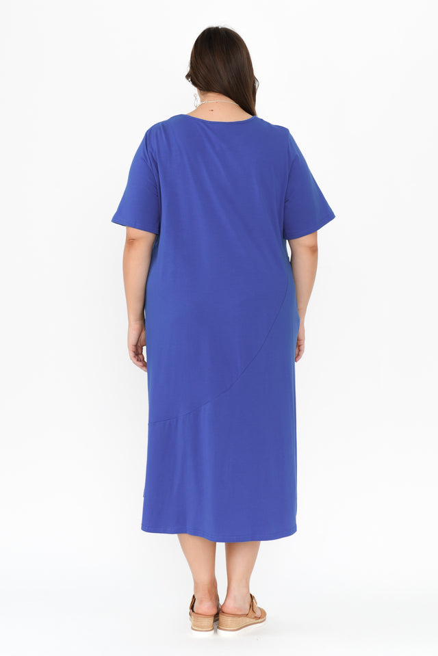 Bronte Cobalt Cotton Tee Dress,Brunette model,alt text|model:Gabby image 10