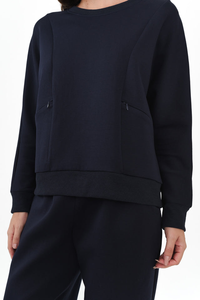 Bronwen Navy Pocket Sweater