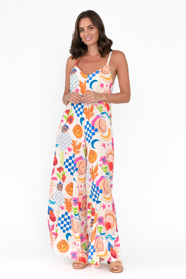 Brookie Cobalt Celestial Wide Leg Jumpsuit