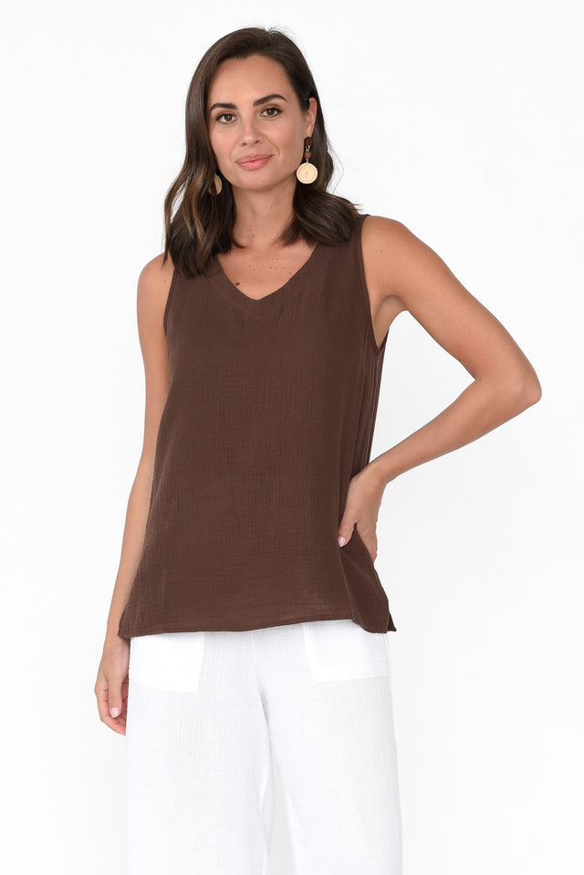 Byron Chocolate Cotton Tank