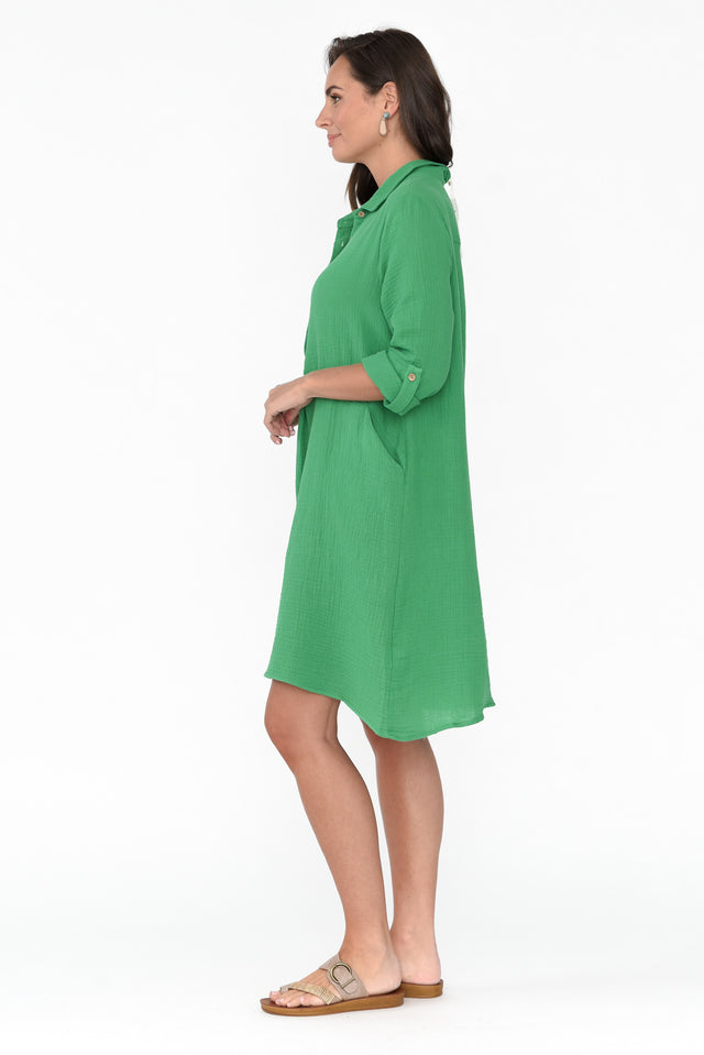 Byron Green Cotton Shirt Dress