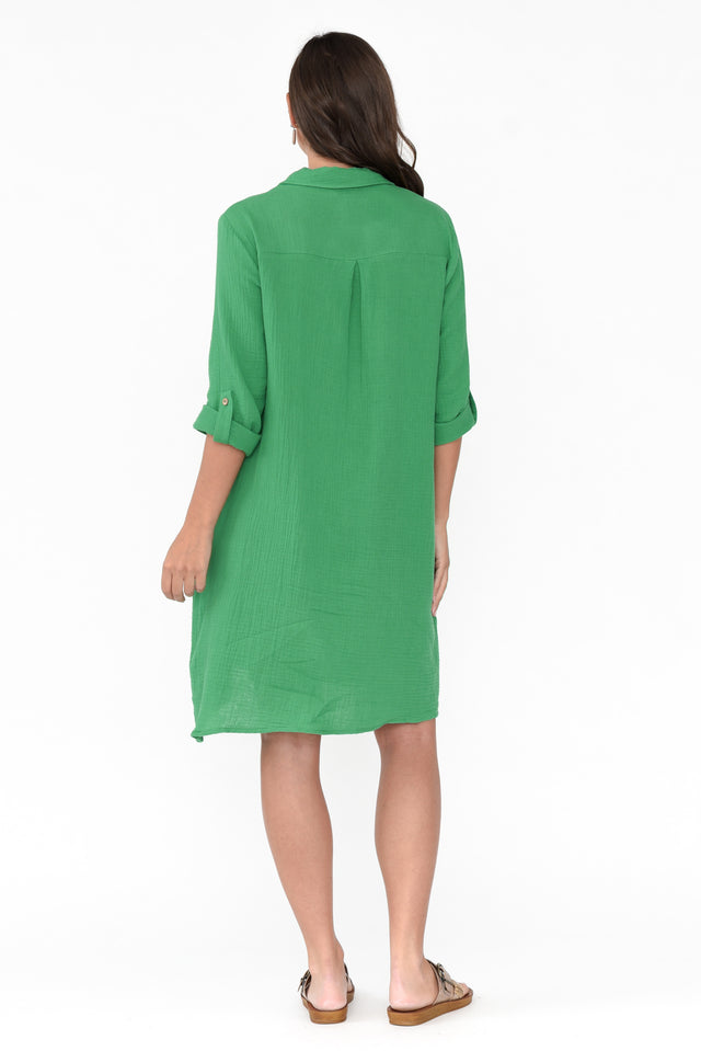 Byron Green Cotton Shirt Dress