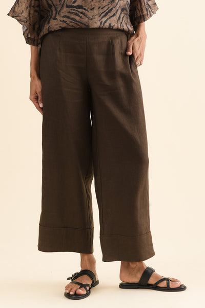 Cady Chocolate Linen Pants