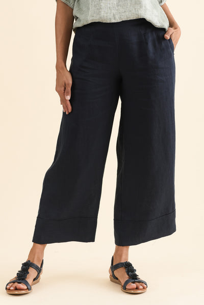 Cady Navy Linen Pants