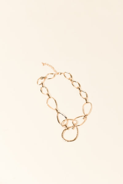 Calissa Gold Oval Link Necklace