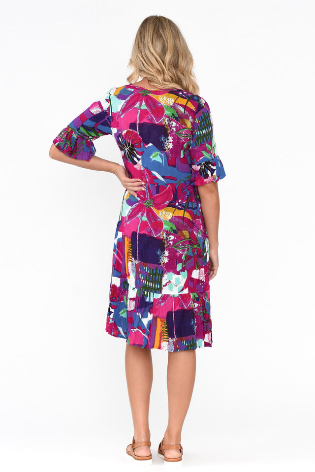 Calla Purple Botanical Crinkle Dress