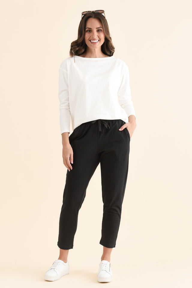 Briar Black Cotton Cropped Sweatpants