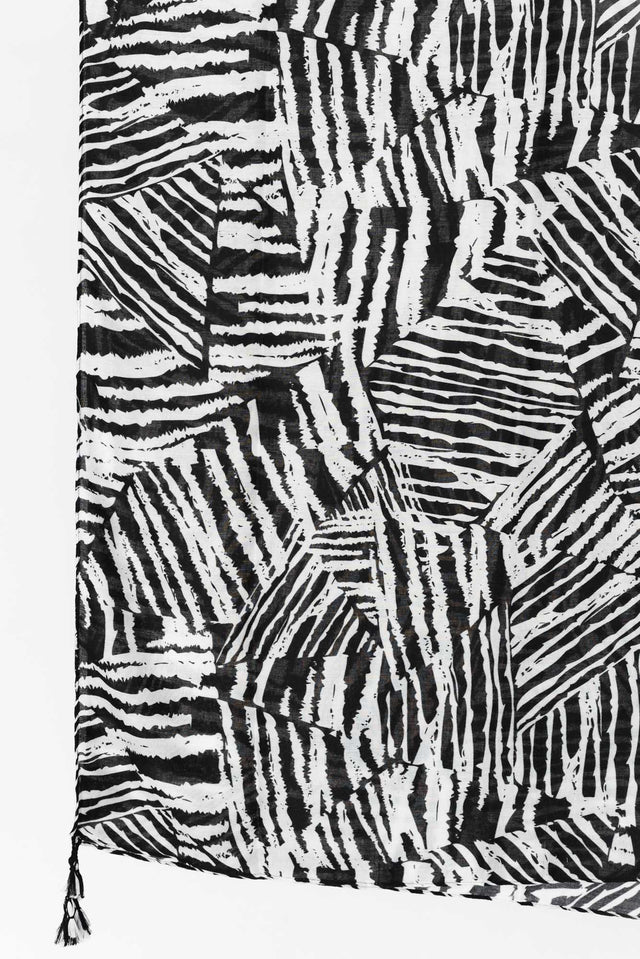 Cam Black Zebra Tassel Scarf image 3