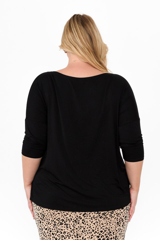 Camila Black Bamboo Top,Blonde model,alt text|model:Caitlin image 14