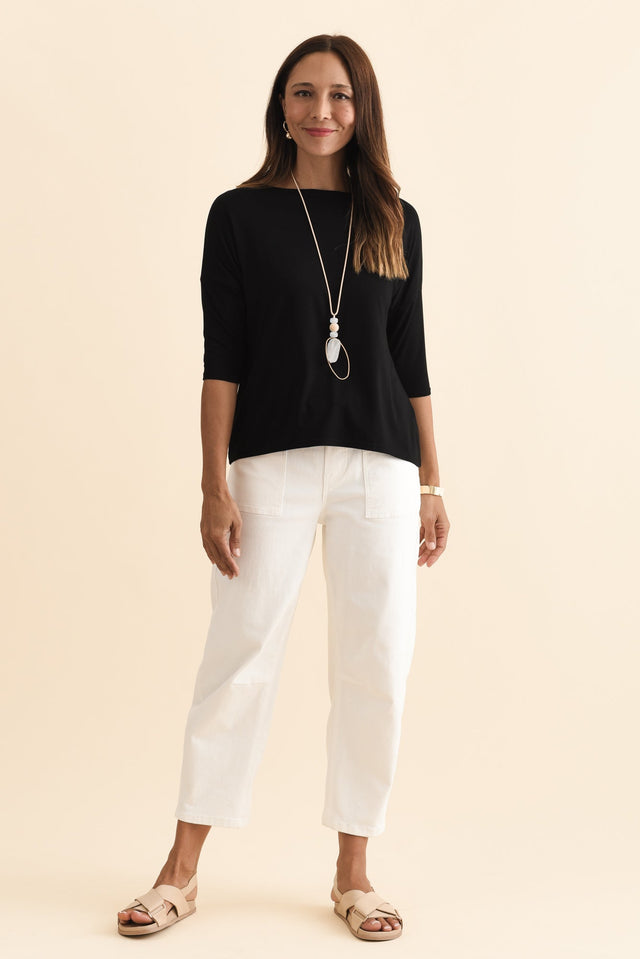 Camila Black Bamboo Top,Brunette model,alt text|model:Cara image 5