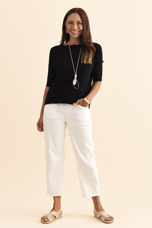 Camila Black Bamboo Top,Brunette model,alt text|model:Cara image 10