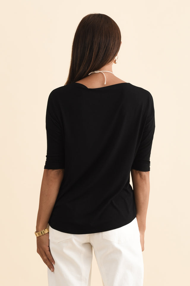 Camila Black Bamboo Top,Brunette model,alt text|model:Cara image 7