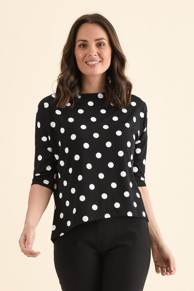 Camila Black Spot Bamboo Top