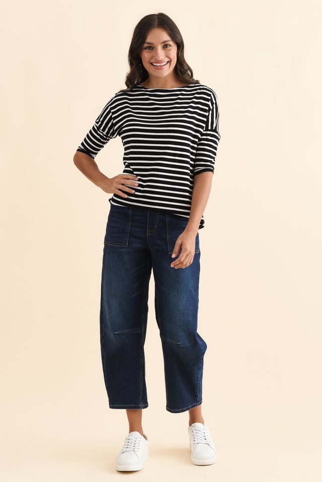 Camila Black Stripe Bamboo Top,Brunette model,alt text|model:Brontie image 10
